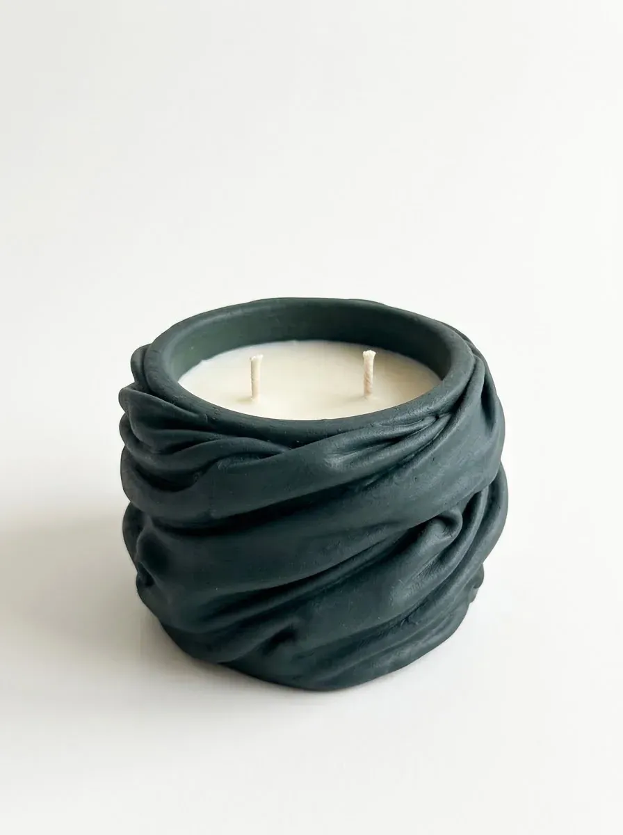 Bougie Ligna Bleu Pétrole