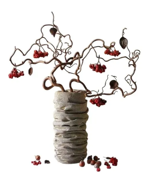 Vase Ligna L Greige